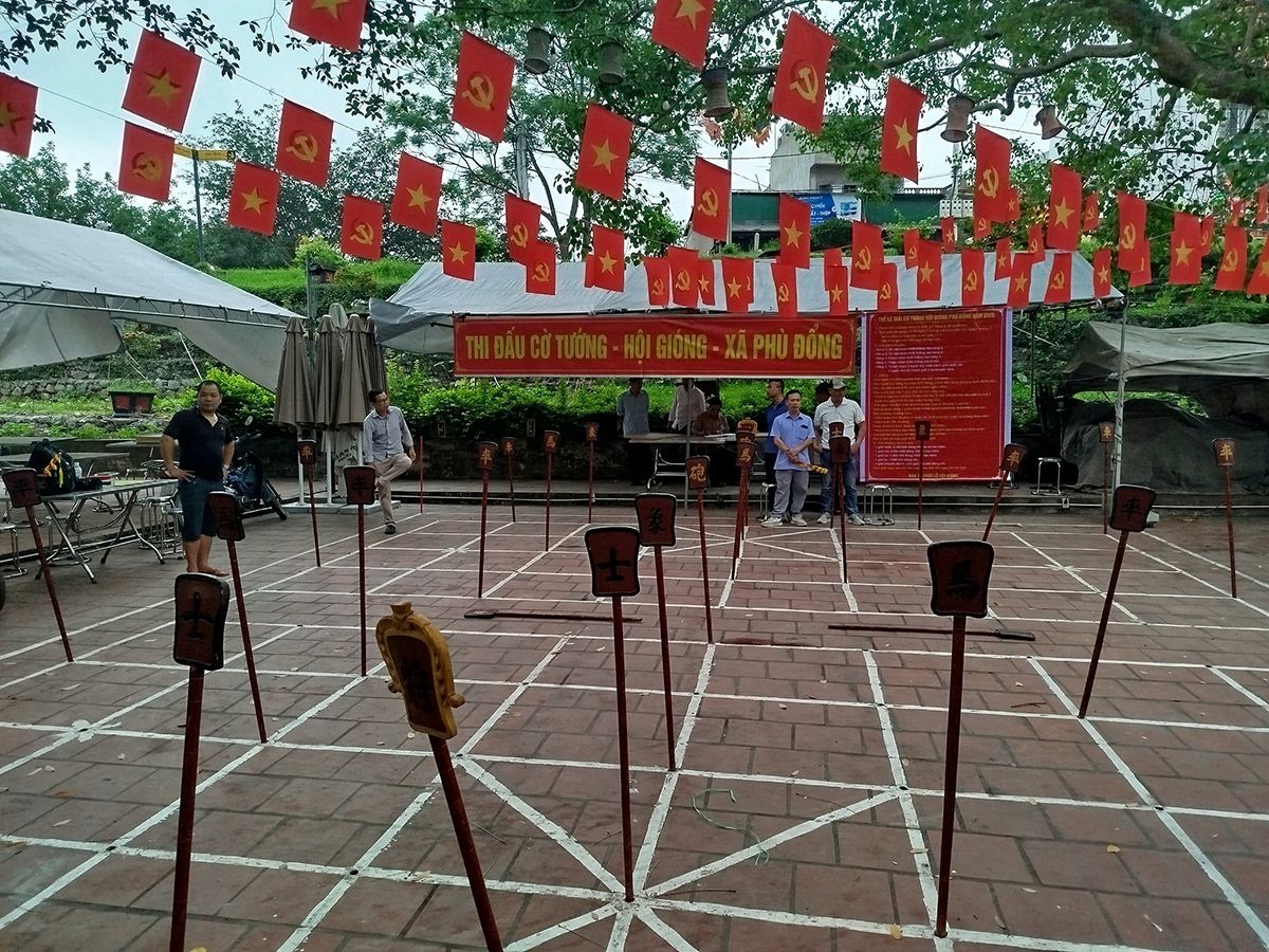 Một hoạt động đánh cờ trong lễ hội Gióng Xã Phù Đổng