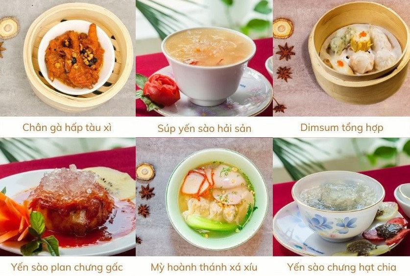 Thực đơn yến sào đa dạng tại Nhà hàng Yến sào Sanvinest Khánh Hòa