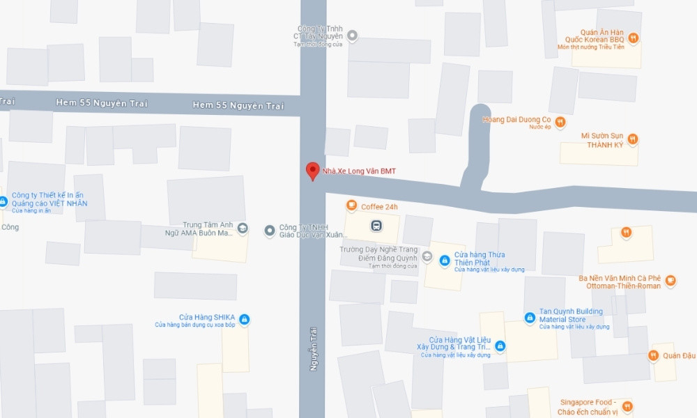 Văn phòng Nhà xe Long Vân tại Buôn Ma Thuột, điểm đón trả khách quan trọng cho các tuyến như Đà Lạt
