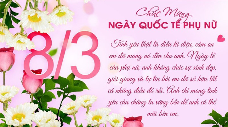 Bó hoa hồng tươi thắm và lời chúc ý nghĩa ngày 8/3 dành tặng người vợ yêu quý.