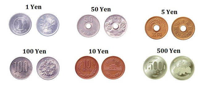 Bộ sưu tập các đồng tiền xu Yên Nhật với nhiều mệnh giá khác nhau