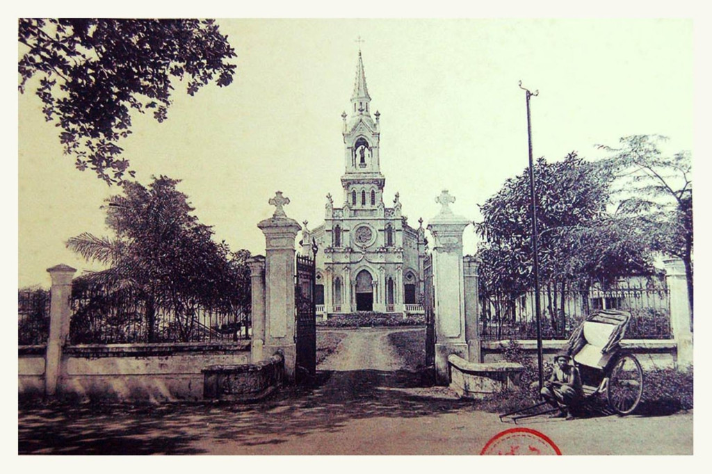 Nhà thờ Cha Tam Chợ Lớn nhìn từ trên cao thời xưa