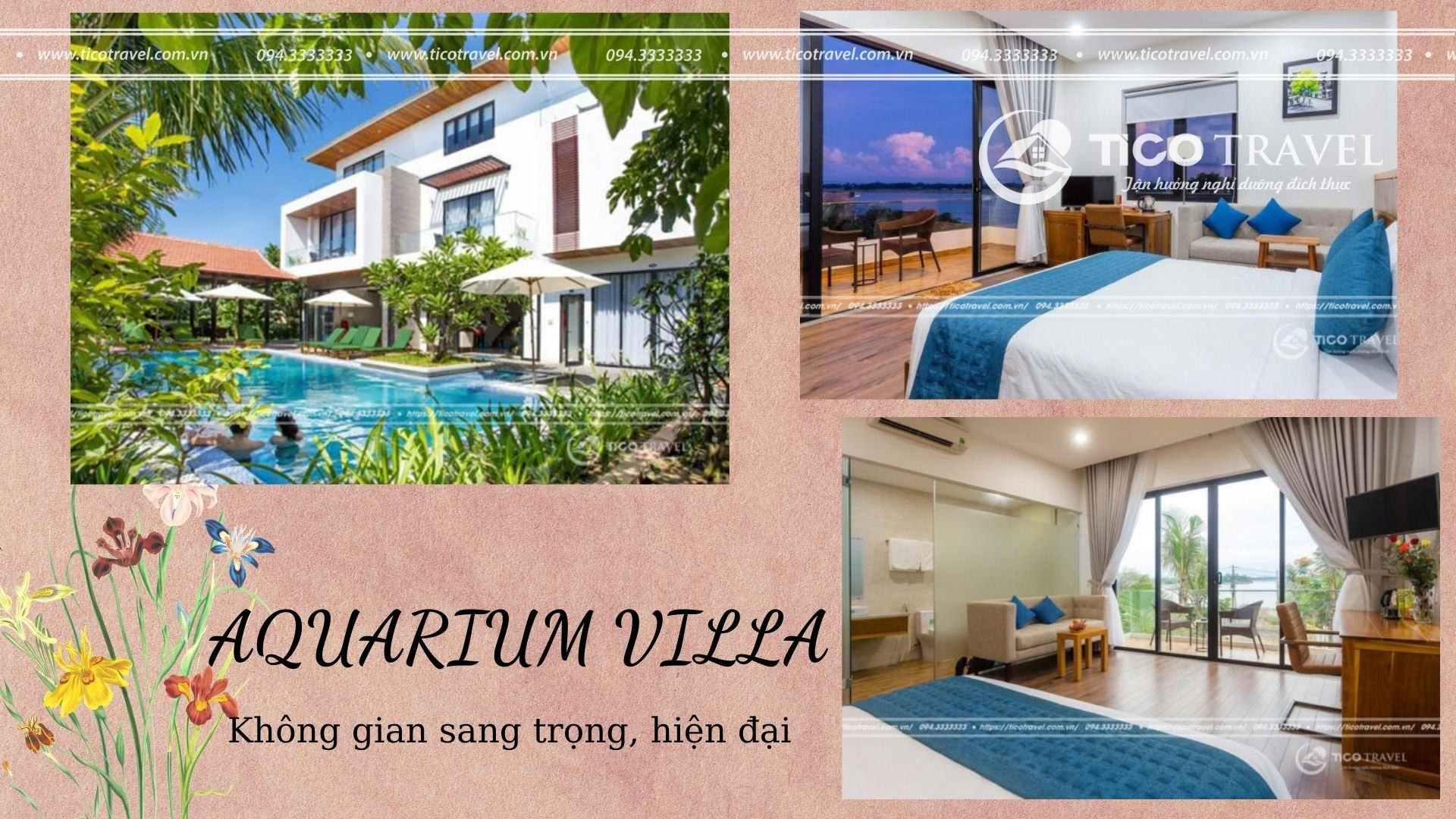 Khung cảnh sang trọng và hồ bơi xanh mát của Aquarium Villa Hội An