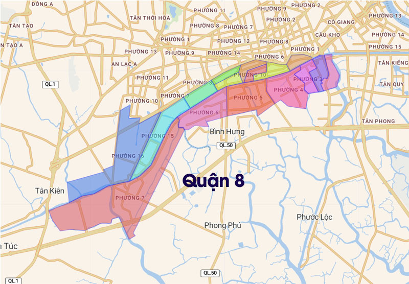 Bản đồ Quận 8 TP.HCM