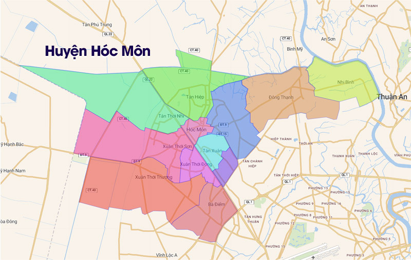 Bản đồ huyện Hóc Môn