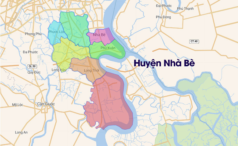 Bản đồ huyện Nhà Bè