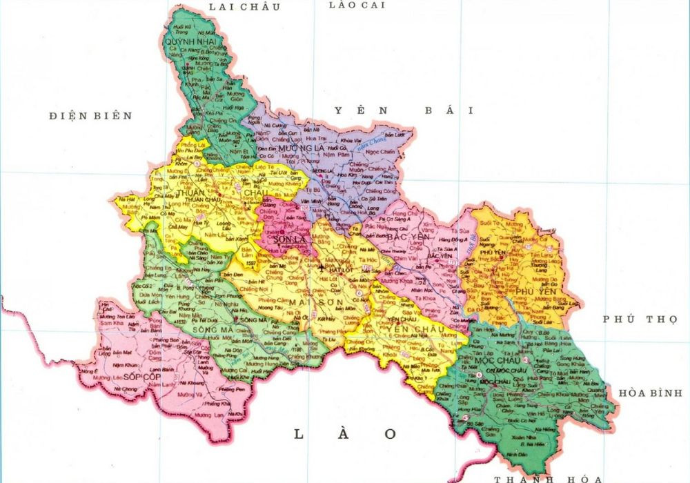 Bản đồ hành chính tỉnh Sơn La