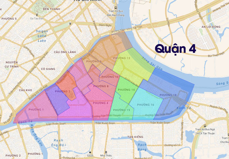 Bản đồ Quận 4 TP. Hồ Chí Minh
