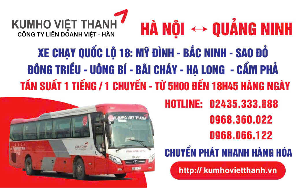 Nội thất xe khách Kumho Việt Thanh tiện nghi và sạch sẽ trên tuyến Hà Nội - Quảng Ninh