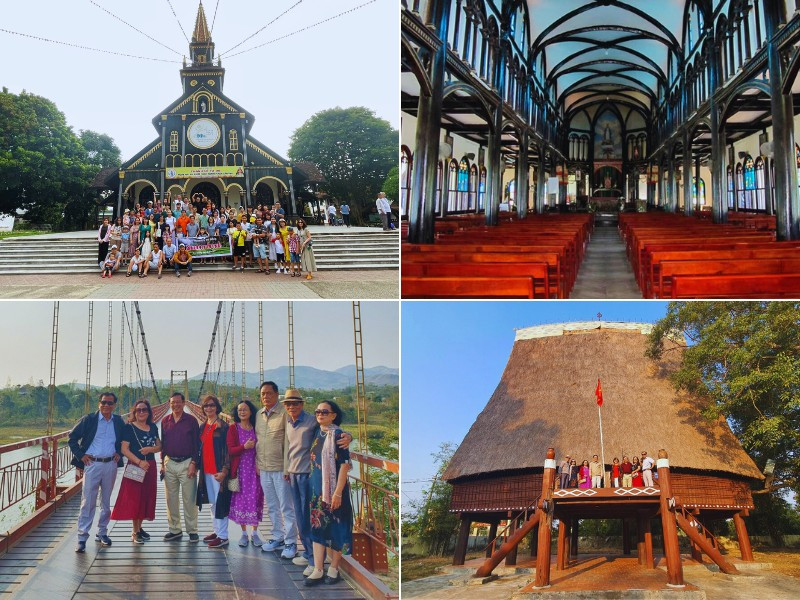 Nhà thờ gỗ Kon Tum cổ kính trên hành trình tour du lịch Măng Đen từ Sài Gòn