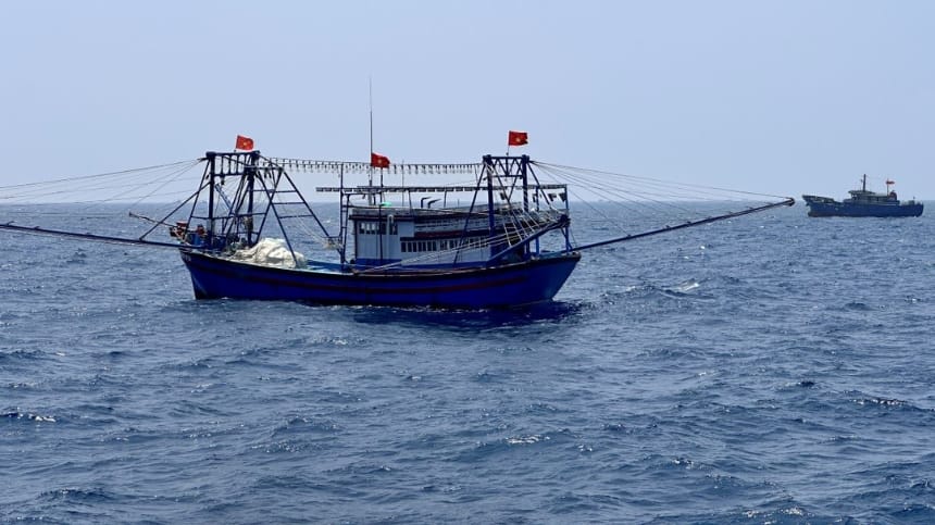 Hải sản được đánh bắt trong ngày tại biển Bình Thuận
