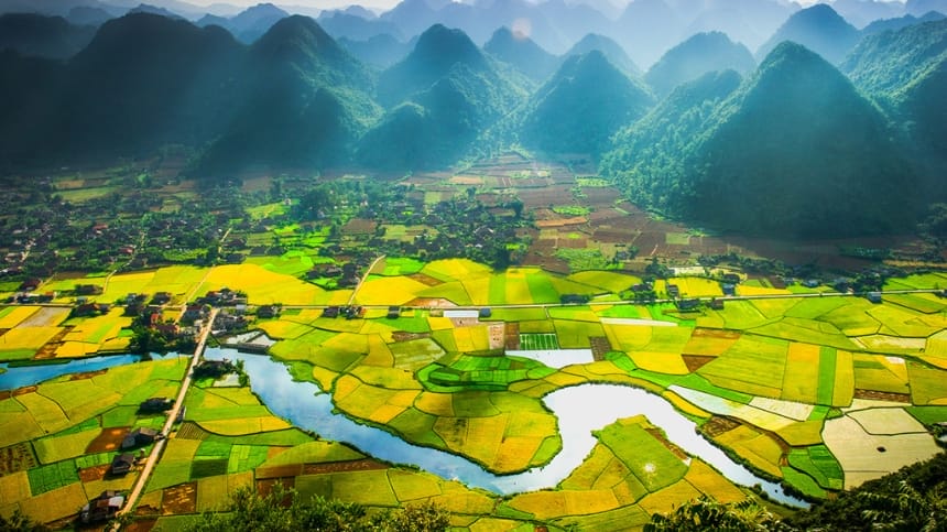 Dòng suối và thung lũng mát dịu