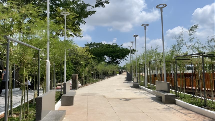 Khu ngồi nghỉ dưới bóng cây