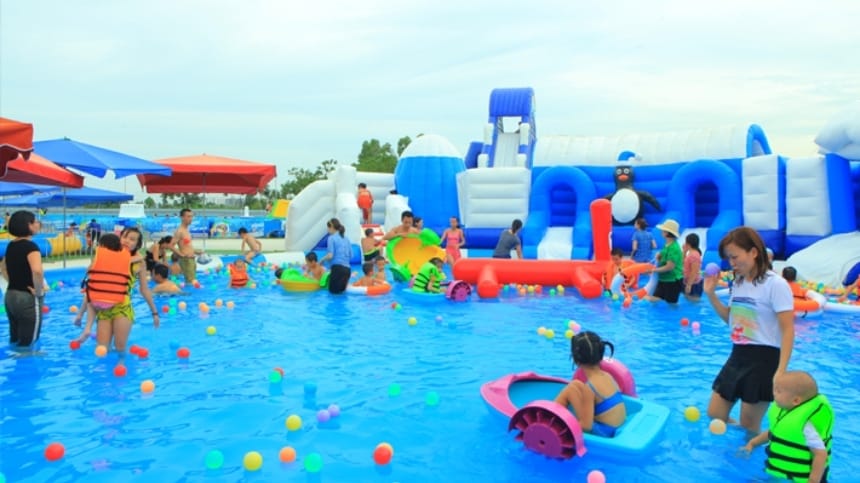 Khu nhà phao nước cực hợp trẻ nhỏ