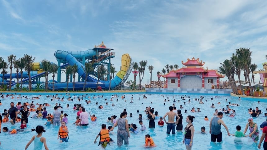 Khu trẻ em phun nước an toàn vui nhộn