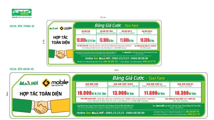 Bảng giá cước taxi Mai Linh áp dụng ở Huế