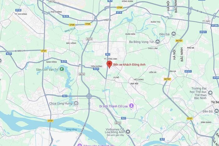 Bến xe Đông Anh nằm ở khu vực giao thông thuận tiện