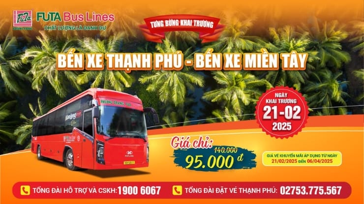 Giá vé và lộ trình của hãng xe Phương Trang Bến Tre