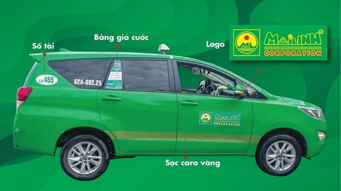 Giá cước taxi Mai Linh Vũng Tàu luôn hiển thị công khai trên thân xe