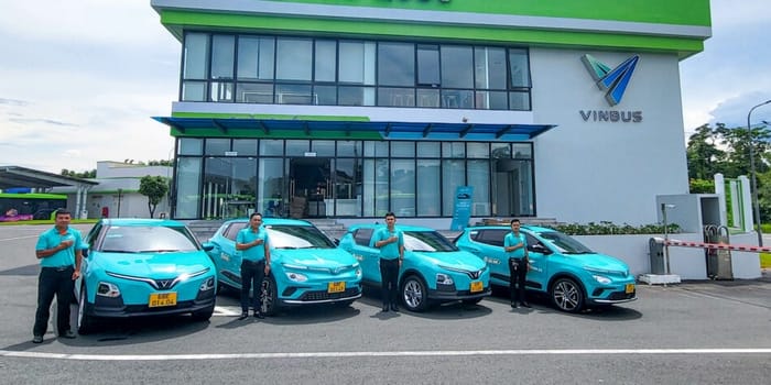 Taxi Xanh Bắc Giang thuộc hệ thống taxi điện Xanh SM sử dụng 100% xe điện VinFast